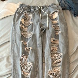 Blue Shein Jeans with Drawstring